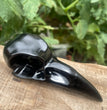 10CM Black Obsidian Yooperlite Raven Skull Crow Carvings