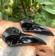 10CM Black Obsidian Yooperlite Raven Skull Crow Carvings