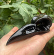 10CM Black Obsidian Yooperlite Raven Skull Crow Carvings