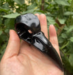 10CM Black Obsidian Yooperlite Raven Skull Crow Carvings