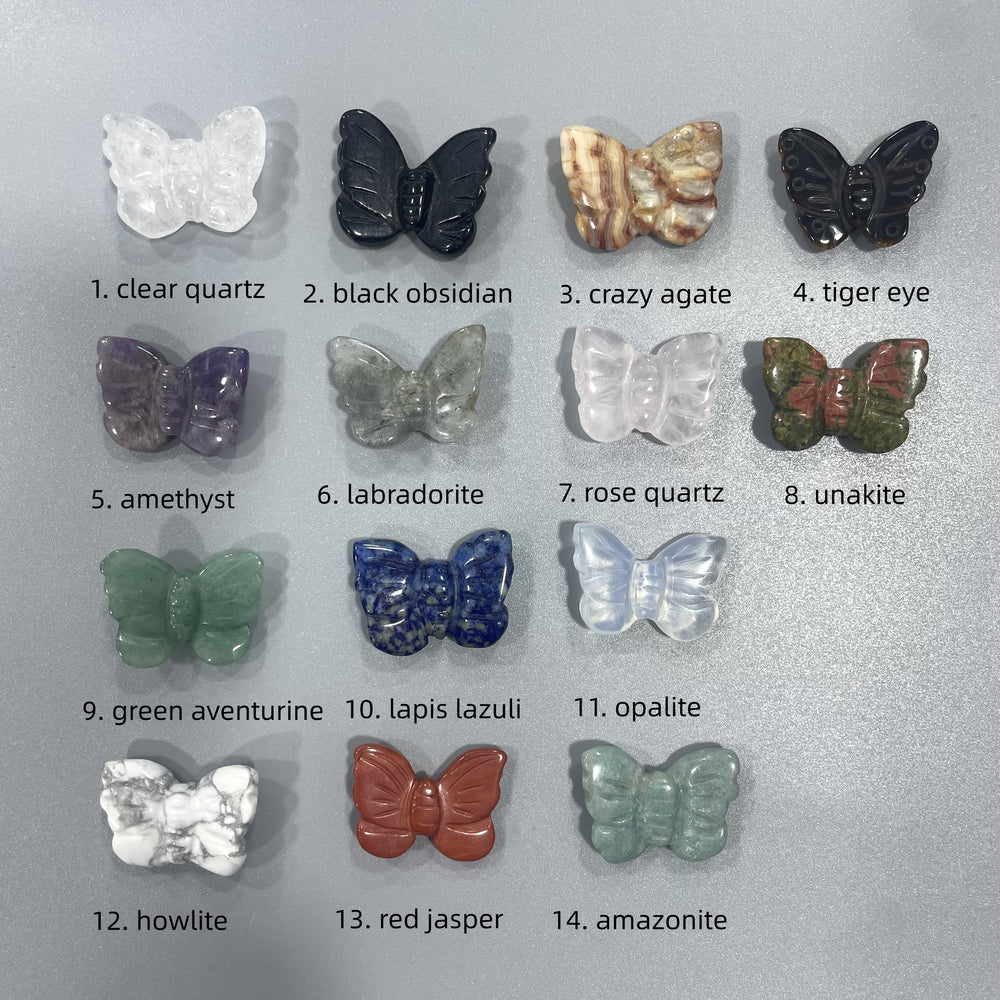 Mini Butterfly Natural Stone Carvings Confetti Scoops