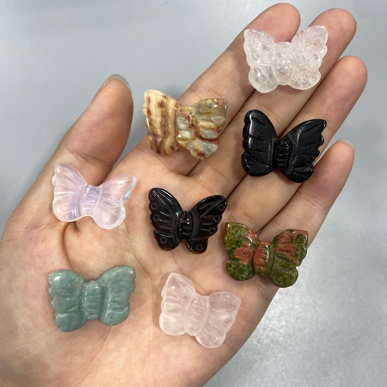 Mini Butterfly Natural Stone Carvings Confetti Scoops