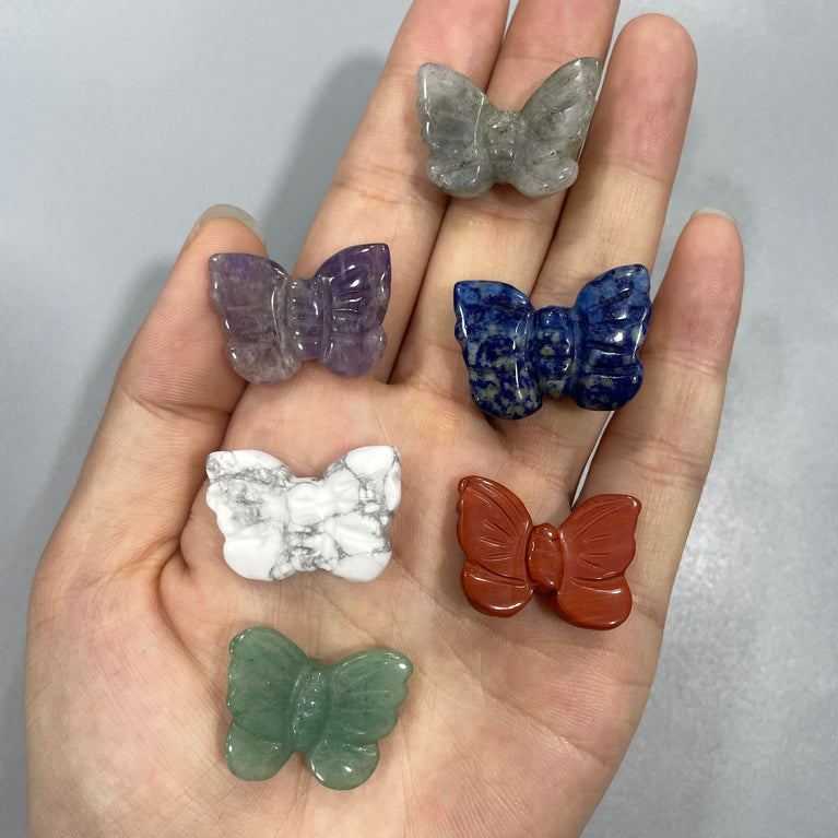 Mini Butterfly Natural Stone Carvings Confetti Scoops