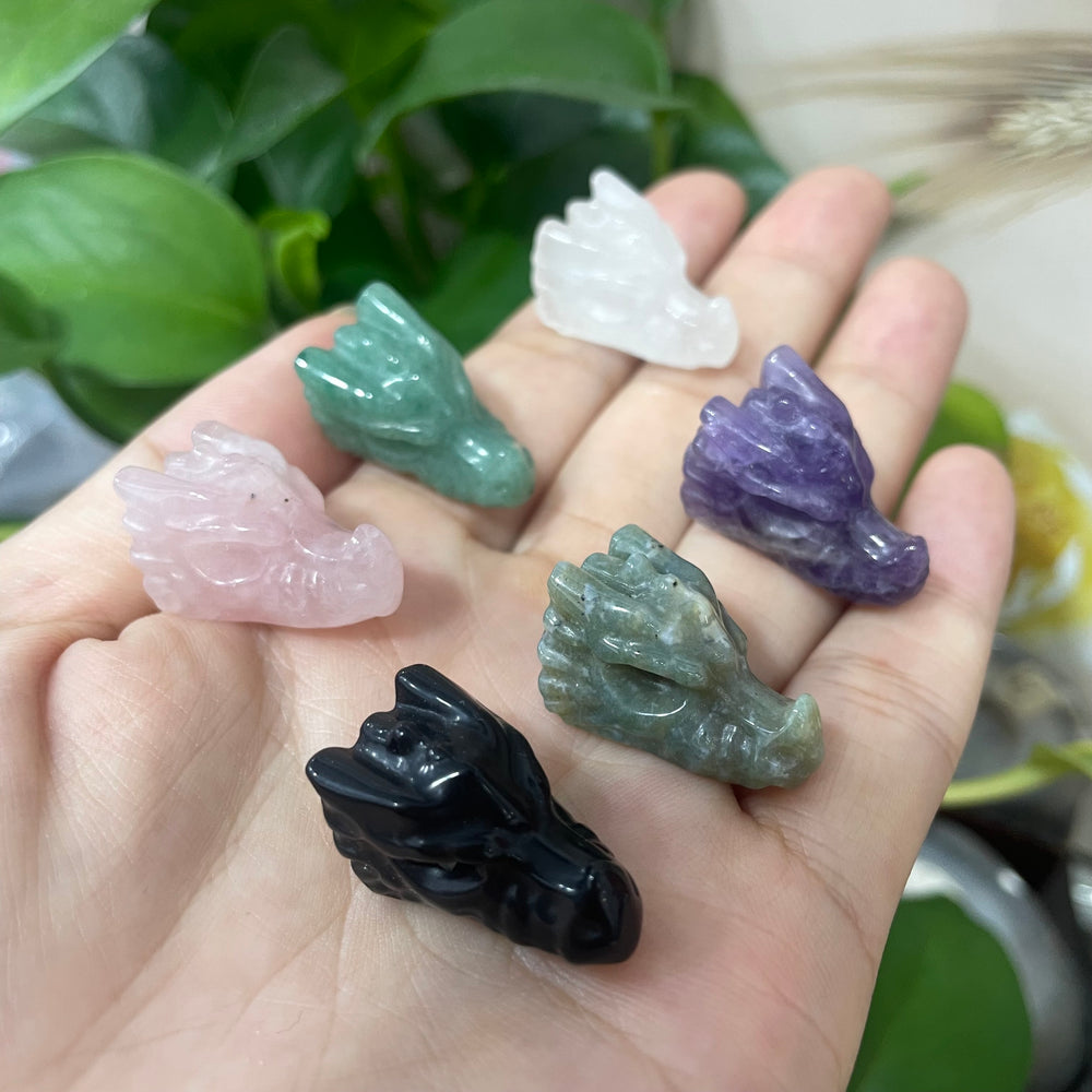 Mini Dragon Head Natural Stone Carvings Confetti Scoops