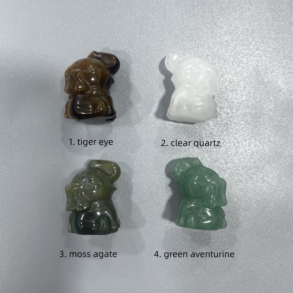 Mini Sitting Elephant Natural Stone Carvings Confetti Scoops