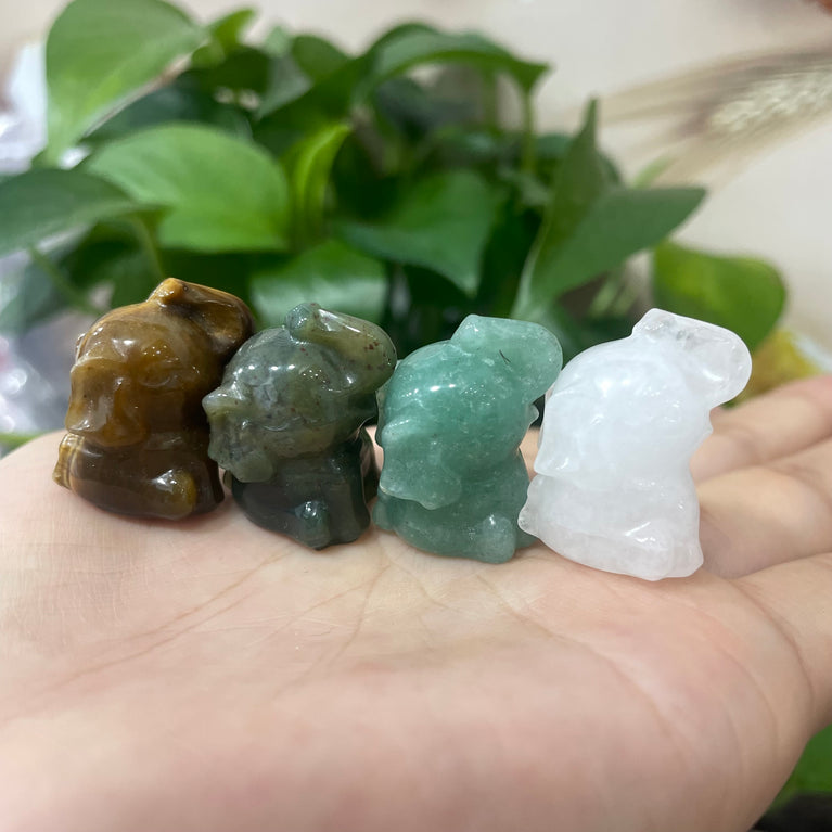 Mini Sitting Elephant Natural Stone Carvings Confetti Scoops