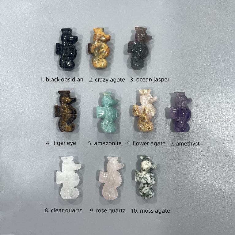 Mini Seahorse Natural Stone Carvings Confetti Scoops