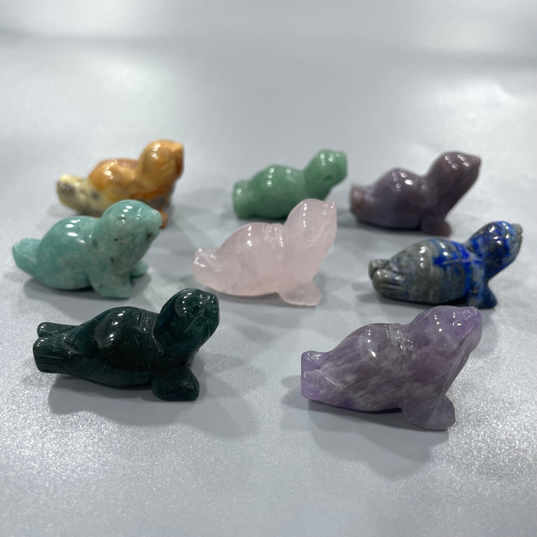 Mini Seal Natural Stone Carvings Confetti Scoops