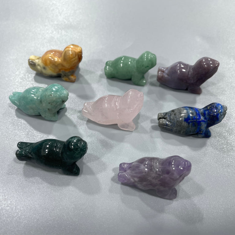 Mini Seal Natural Stone Carvings Confetti Scoops