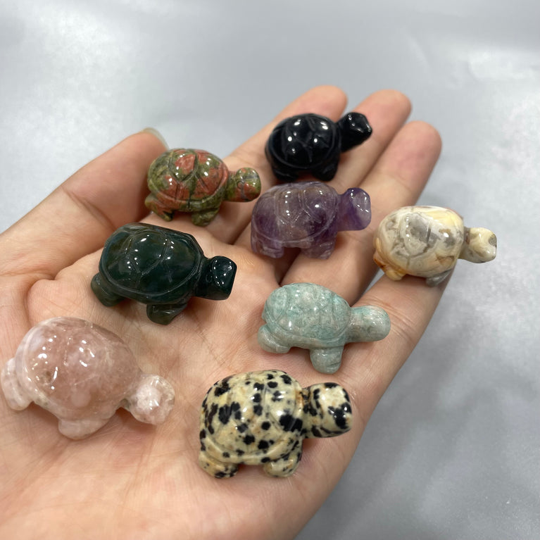 Mini Turtle Natural Stone Carvings Confetti Scoops