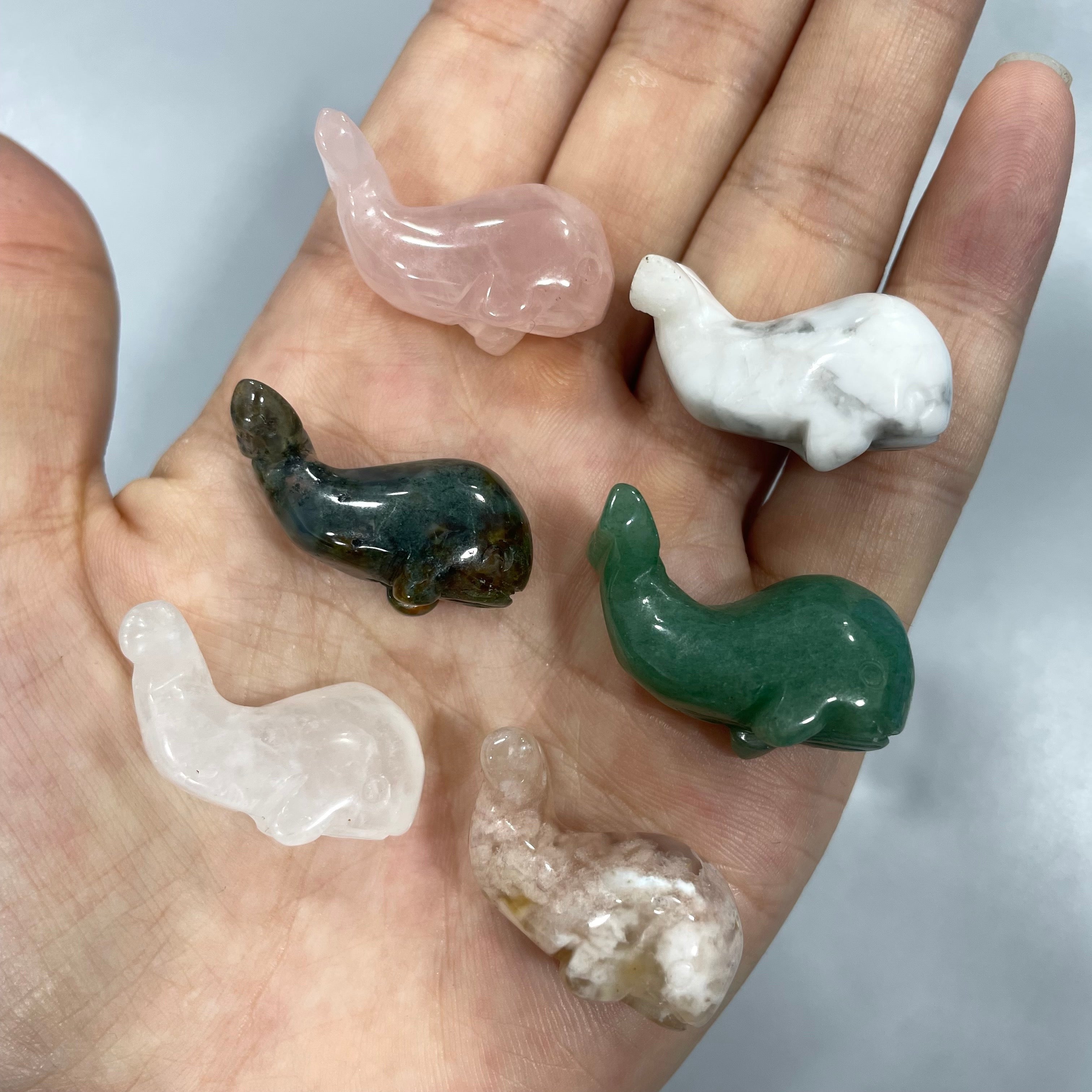 Mini Whale Natural Stone Carvings Confetti Scoops