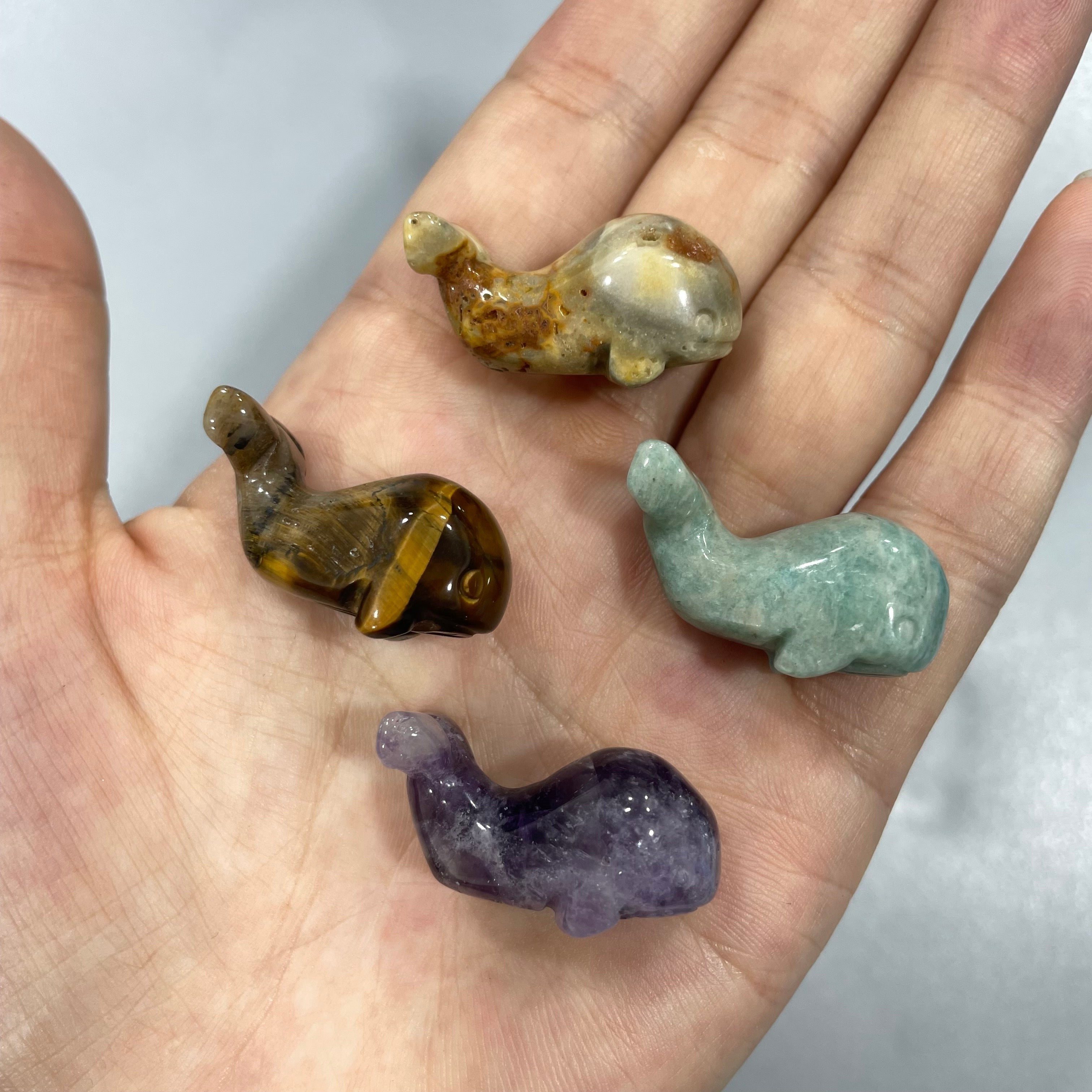 Mini Whale Natural Stone Carvings Confetti Scoops