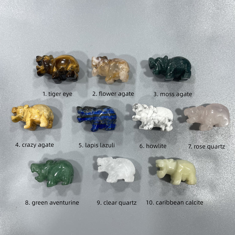 Mini Hippo Natural Stone Carvings Confetti Scoops