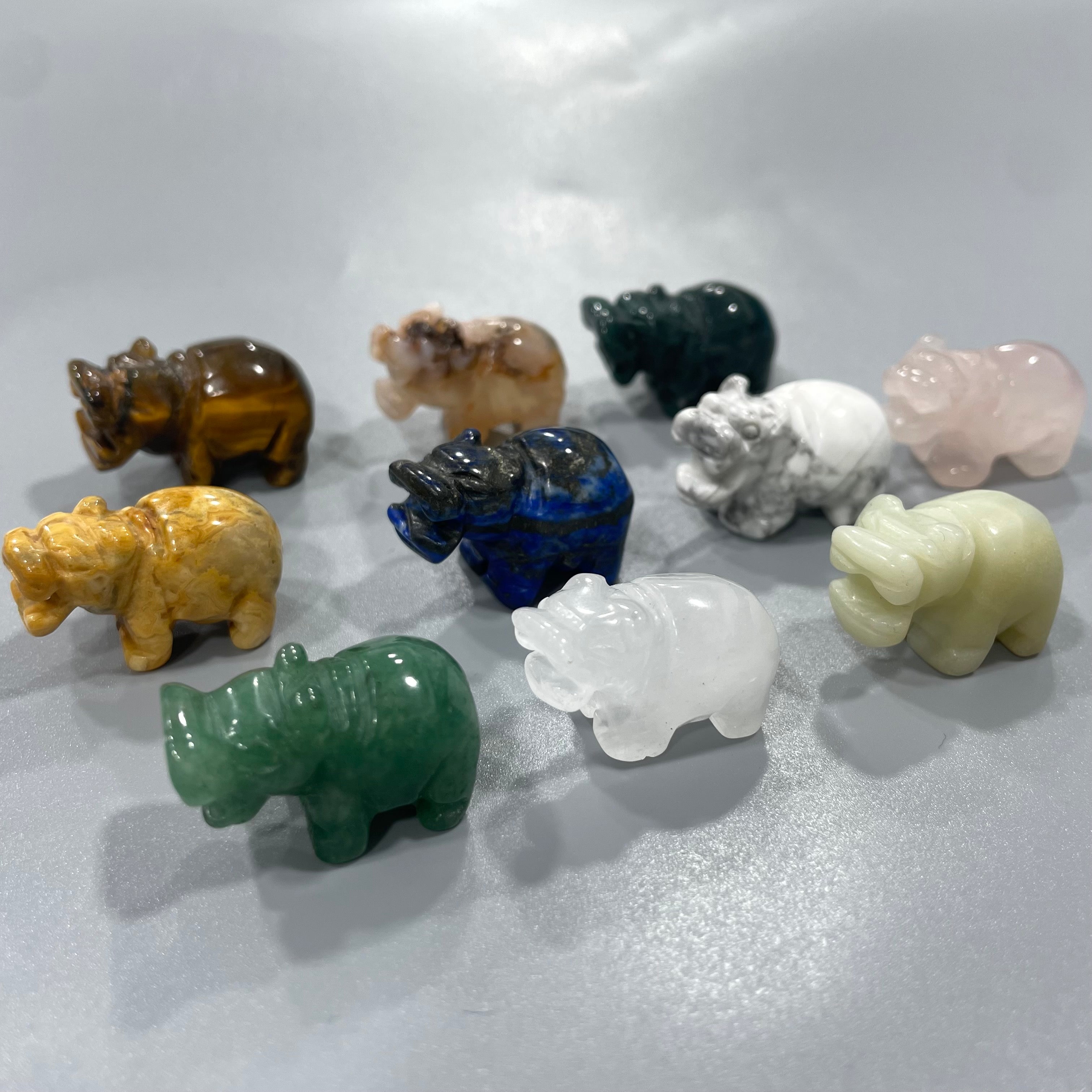 Mini Hippo Natural Stone Carvings Confetti Scoops