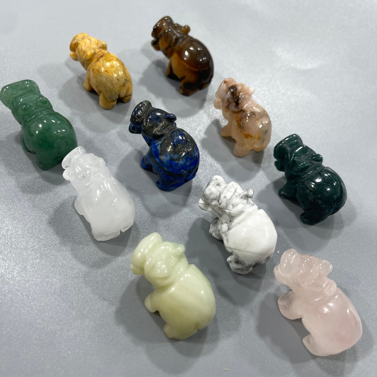 Mini Hippo Natural Stone Carvings Confetti Scoops