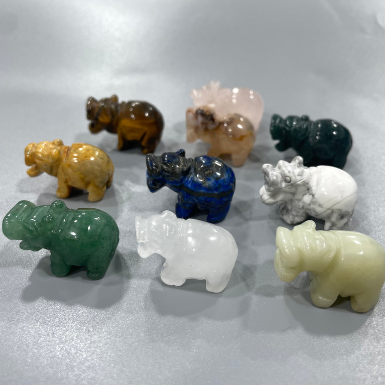 Mini Hippo Natural Stone Carvings Confetti Scoops