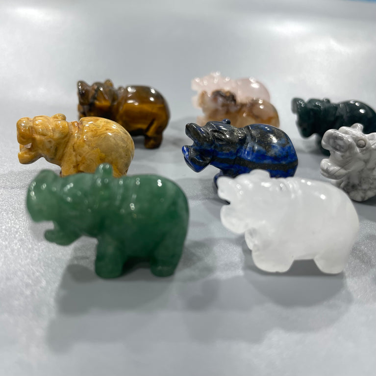 Mini Hippo Natural Stone Carvings Confetti Scoops