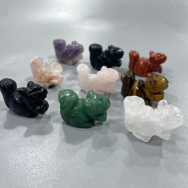 Mini Squirrel Natural Stone Carvings Confetti Scoops