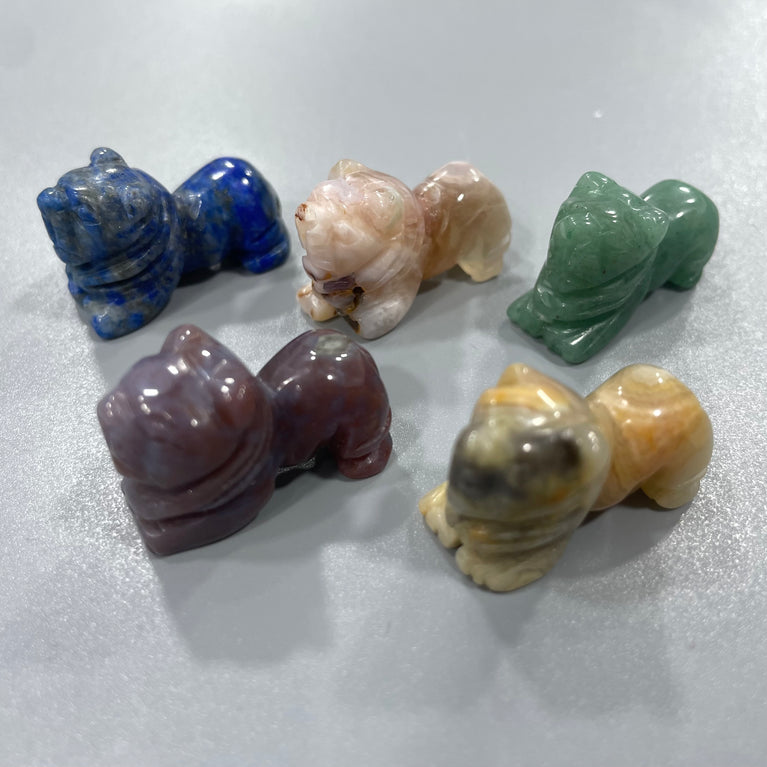 Mini Lion Natural Stone Carvings Confetti Scoops