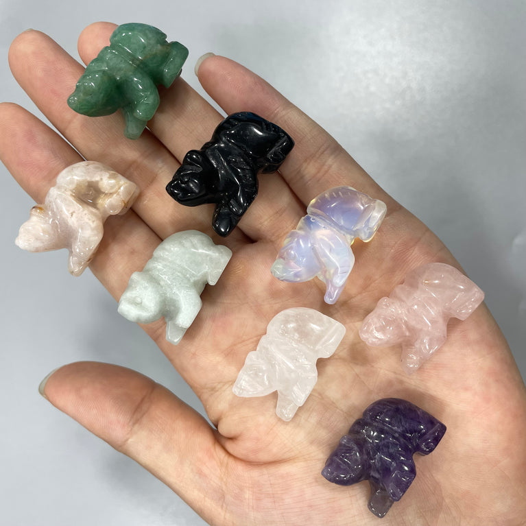 Mini Bear Natural Stone Carvings Confetti Scoops