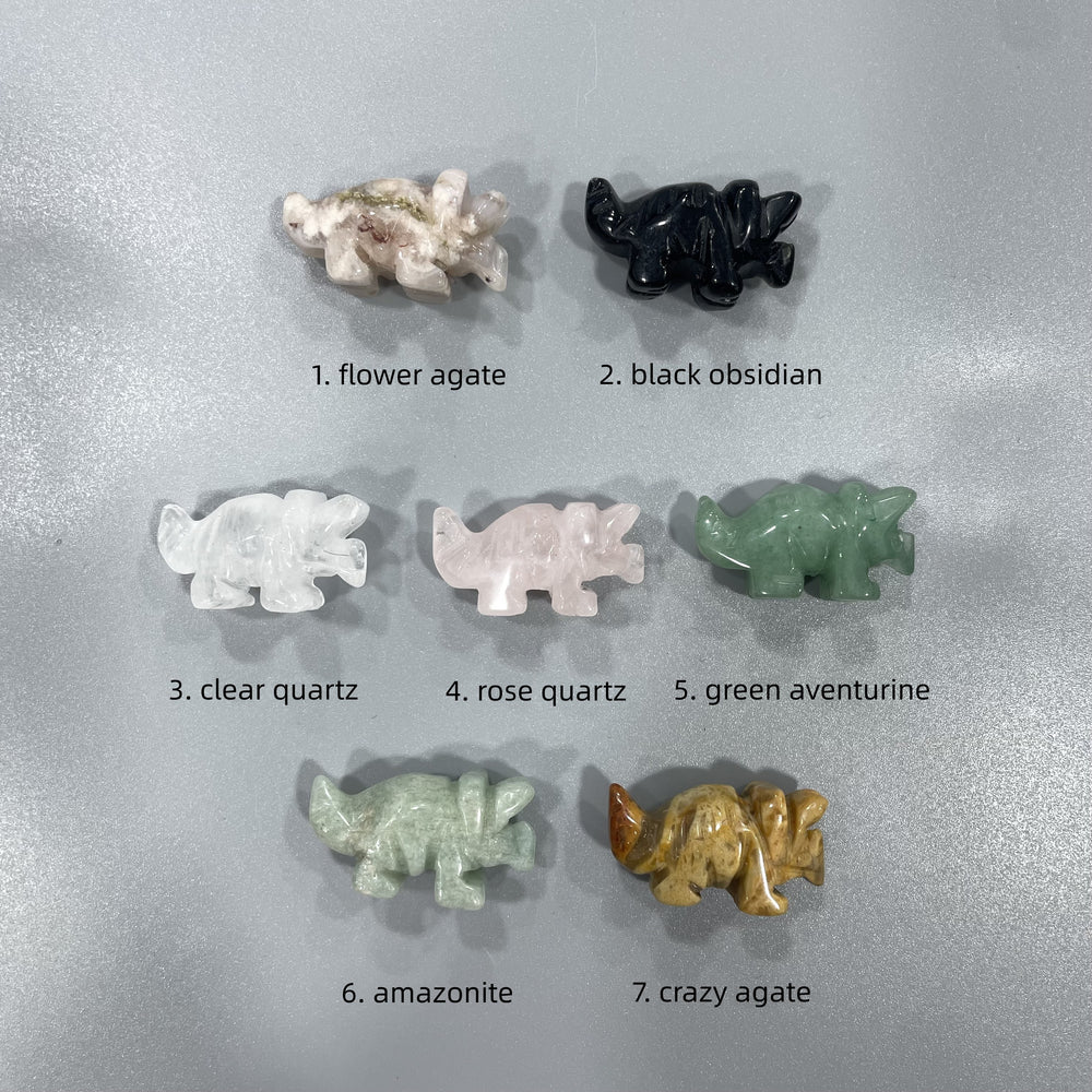 Mini Triceratops Natural Stone Carvings Confetti Scoops