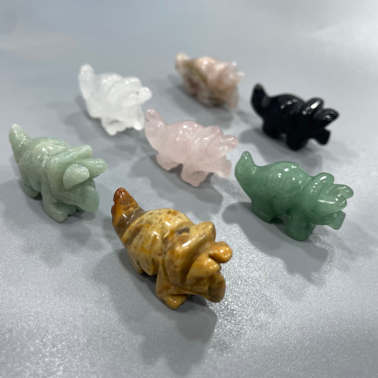 Mini Triceratops Natural Stone Carvings Confetti Scoops