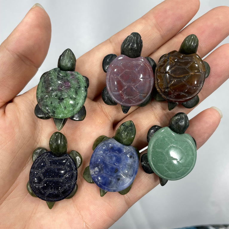 Mini Sea Turtle Natural Stone Carvings Confetti Scoops