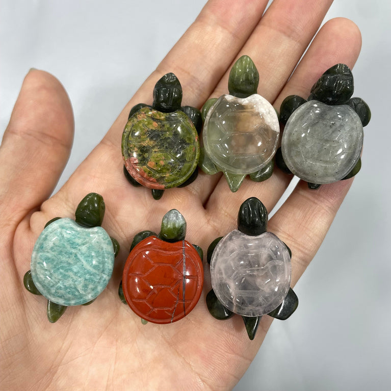 Mini Sea Turtle Natural Stone Carvings Confetti Scoops