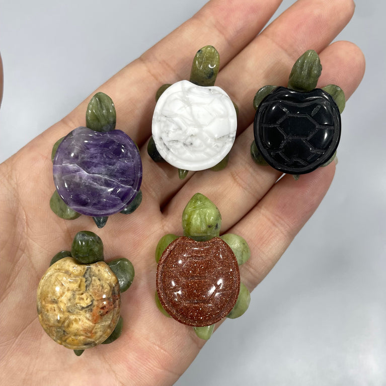 Mini Sea Turtle Natural Stone Carvings Confetti Scoops