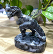 7CM Natural Garnet Larvikite Yooperlite Dinosaur T-Rex Tyrannosaurus Carvings