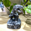 7CM Natural Garnet Larvikite Yooperlite Dinosaur T-Rex Tyrannosaurus Carvings