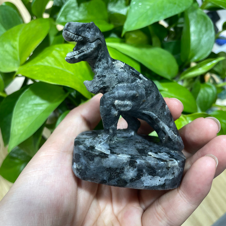 7CM Natural Garnet Larvikite Yooperlite Dinosaur T-Rex Tyrannosaurus Carvings