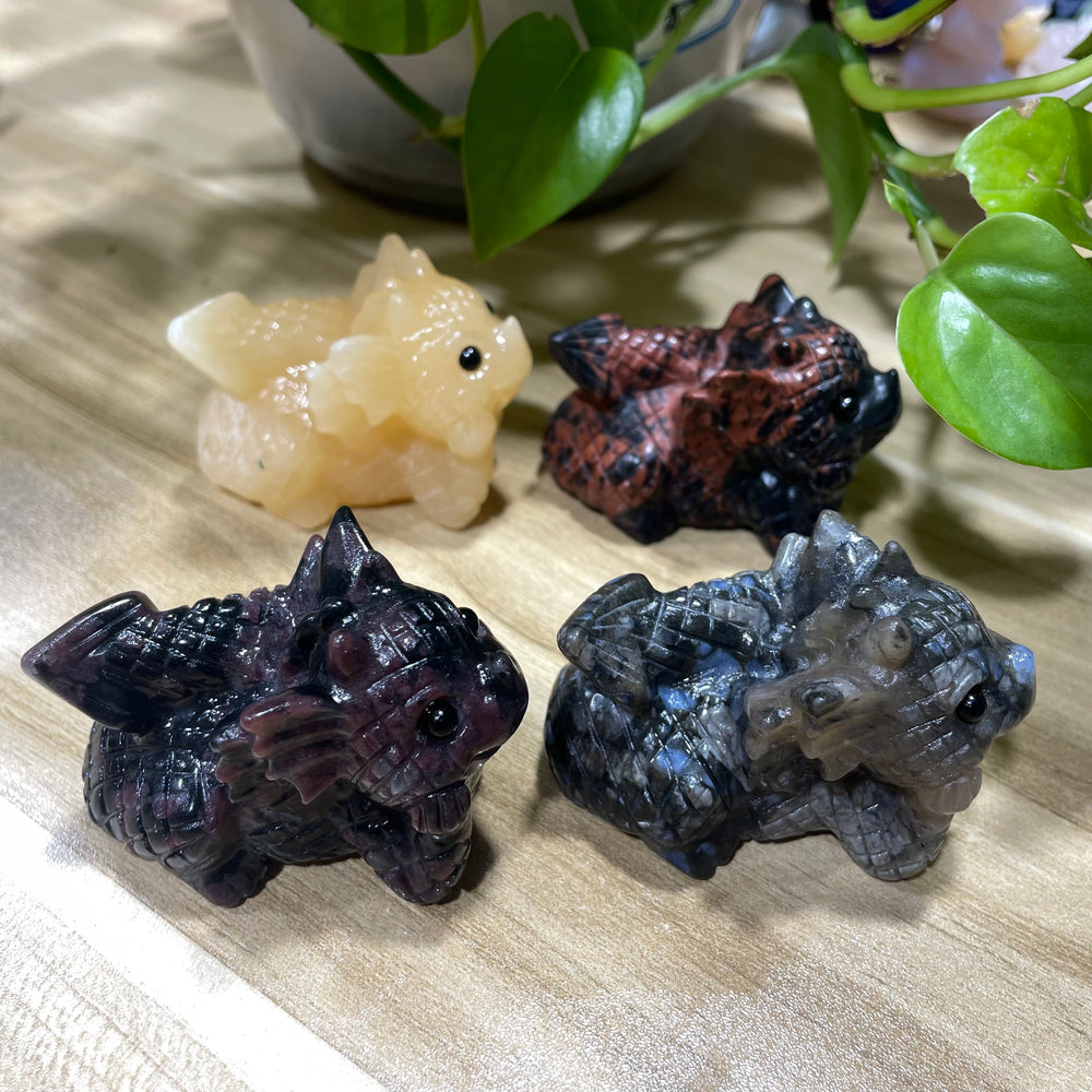 6CM Natural Stone Baby Dragon Carvings