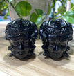 6CM Black Obsidian Medusa Carvings