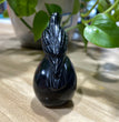 7CM Black Obsidian Raven on Skull Carvings