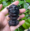 6CM Natural Black Obsidian Garnet Opalite Shrek Movie Figure Carvings