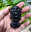 6CM Natural Black Obsidian Garnet Opalite Shrek Movie Figure Carvings