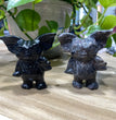 6CM Natural Black Obsidian Yooperlite Gremlin Carvings