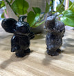 6CM Natural Black Obsidian Yooperlite Gremlin Carvings