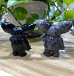 6CM Natural Black Obsidian Yooperlite Gremlin Carvings