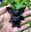 6CM Natural Black Obsidian Yooperlite Gremlin Carvings