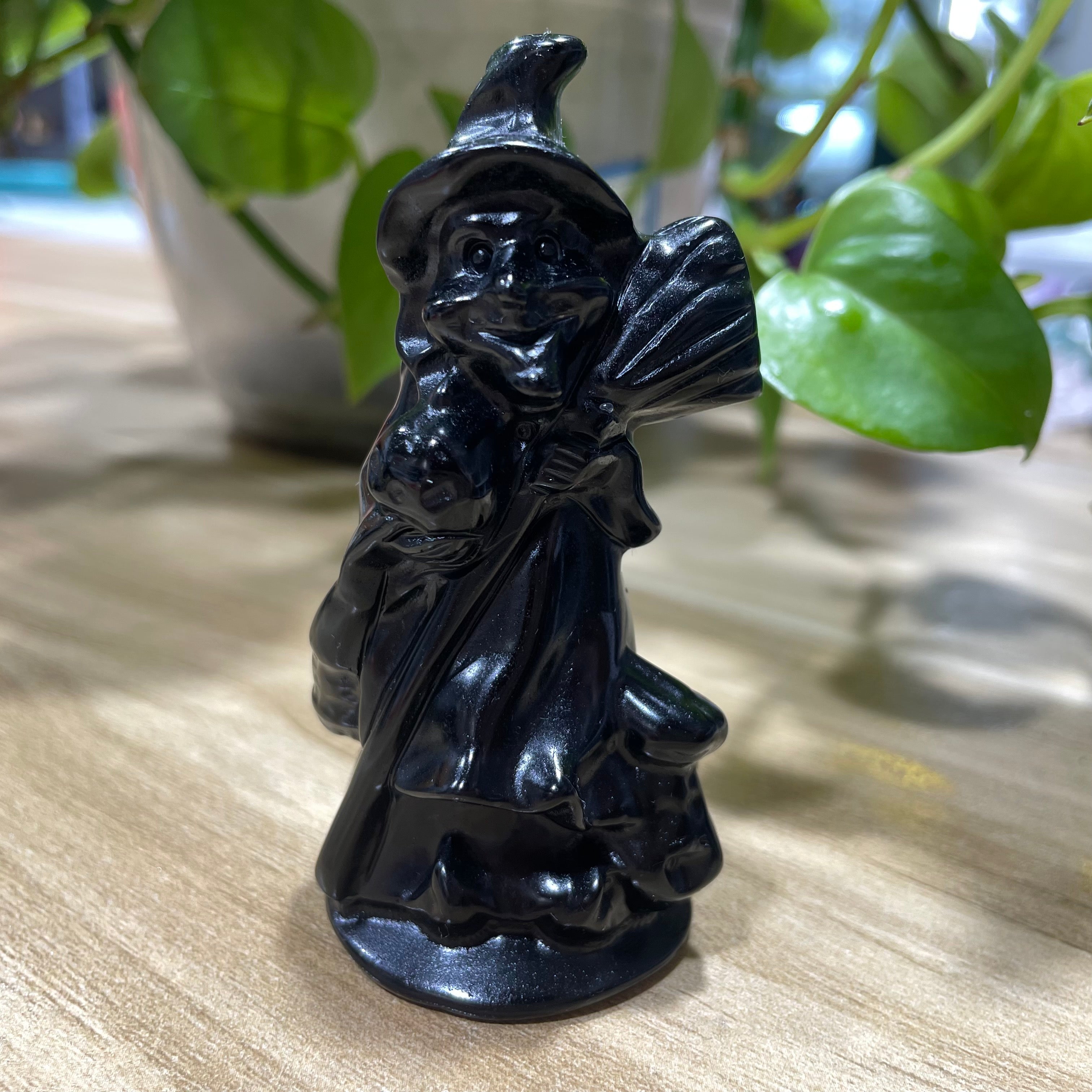 12CM Black Obsidian Witch Carvings