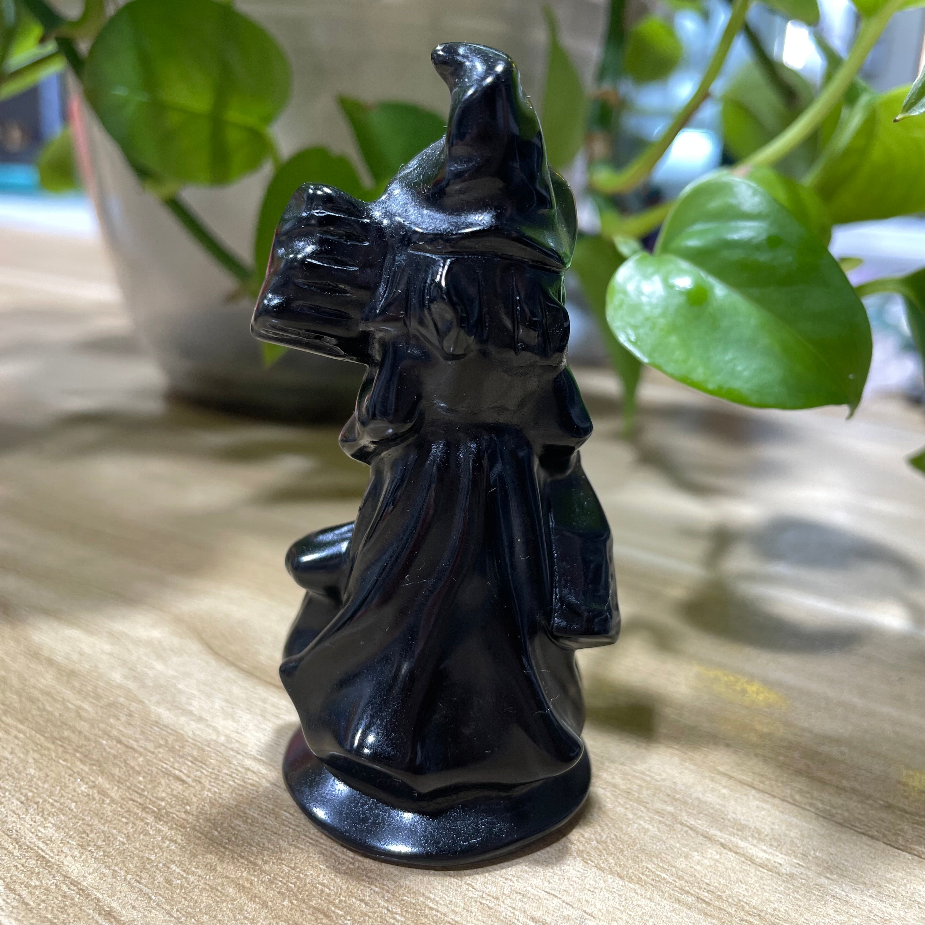 12CM Black Obsidian Witch Carvings