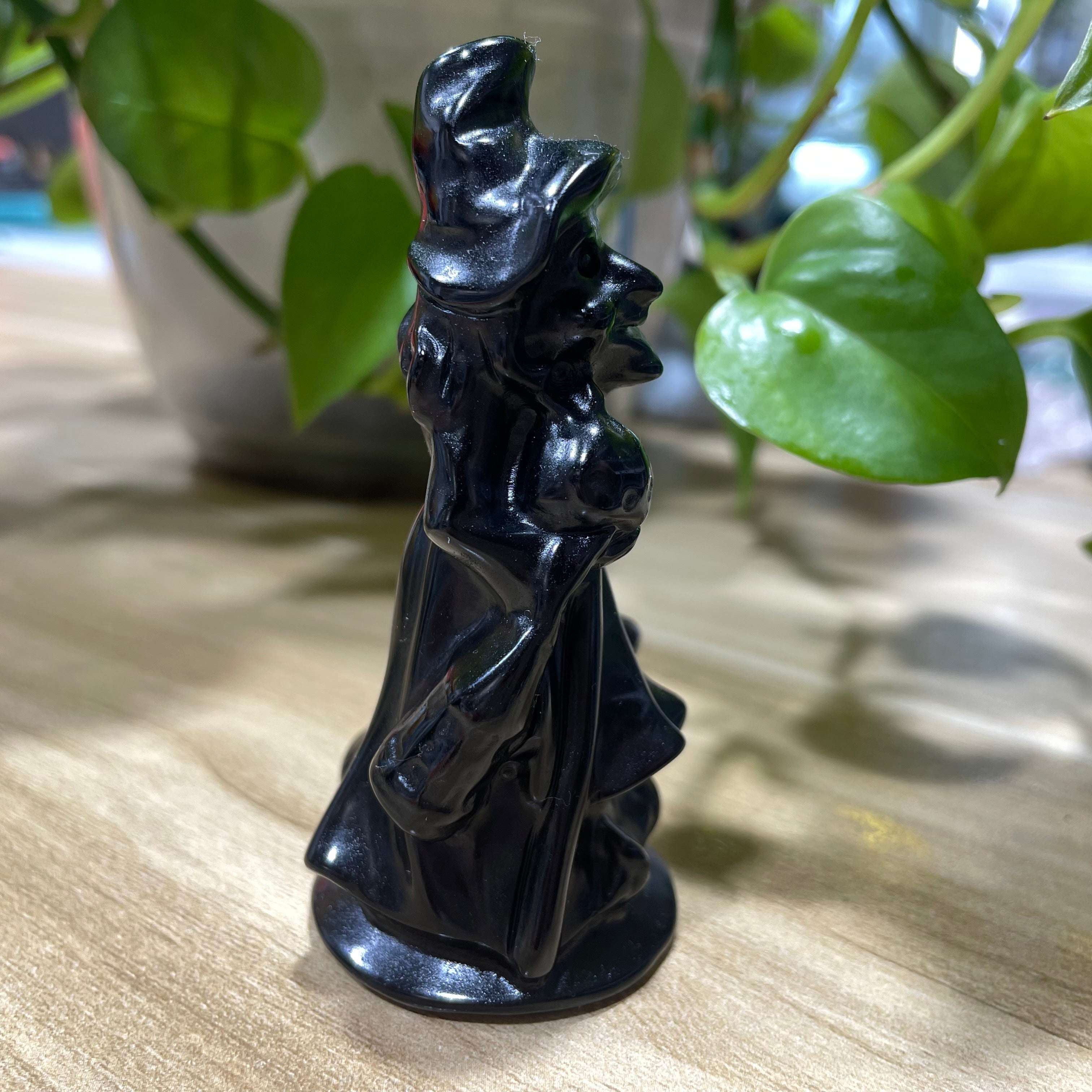 12CM Black Obsidian Witch Carvings