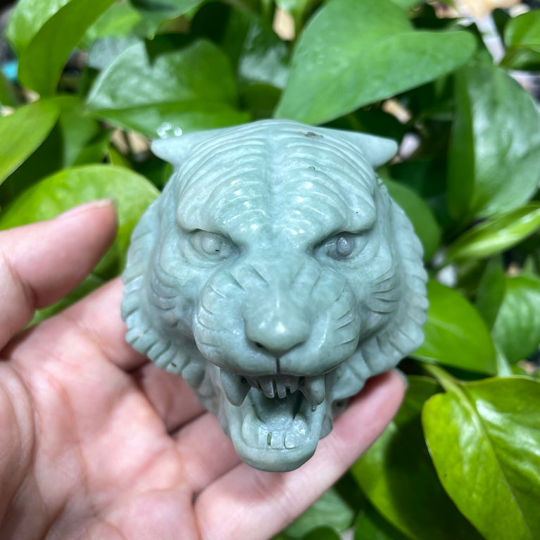 6CM Natural Stone Tiger Head Carvings