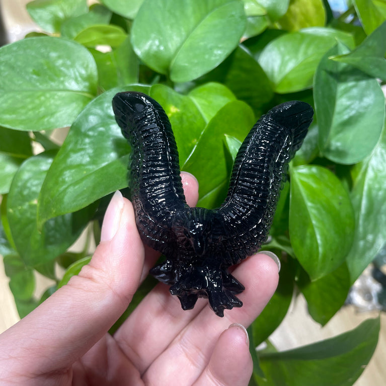 6.5CM Black Obsidian Flying Eagle Carvings