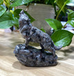 9CM Natural Stone Howling Wolf Carvings