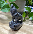 9CM Natural Stone Howling Wolf Carvings