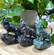 9CM Natural Stone Howling Wolf Carvings