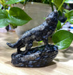 9CM Natural Stone Howling Wolf Carvings